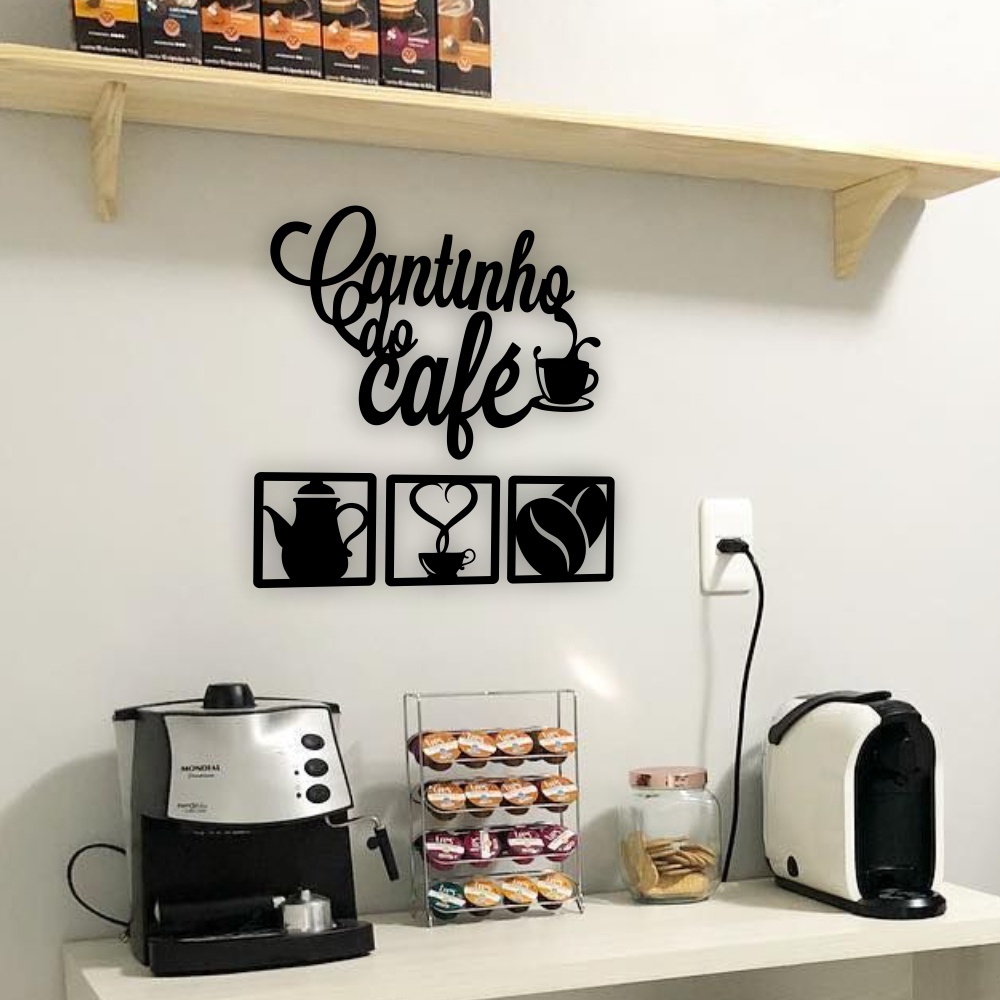 Kit Cantinho Do Café 4 Peças Com 30cm Decoração Para Cozinha