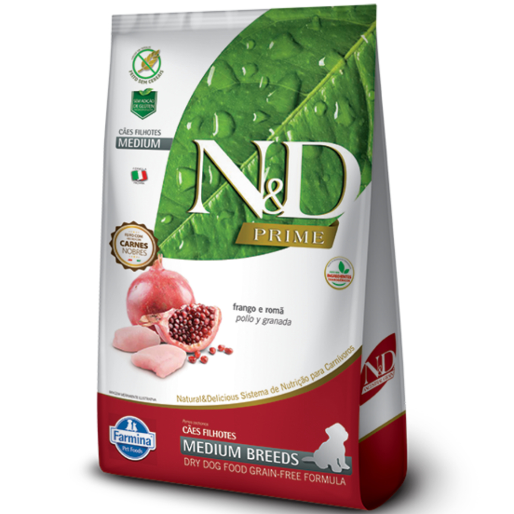 Ração N&d Prime Cães Frango Puppy Medium 10,1kg