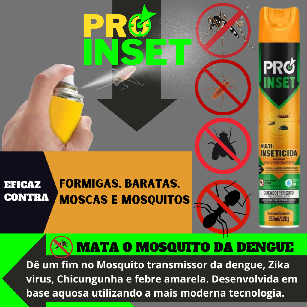 SPRAY CONTRA INSETOS Cobertor Protetor Cobertura Contra o Transmissor da Dengue 250ml.