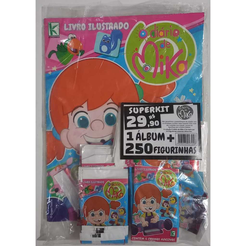 Super Kit Lembrançinha de Aniversário 25 Álbuns de Figurinhas O DIÁRIO DE MIKA  + 250 Figurinhas Adesivas