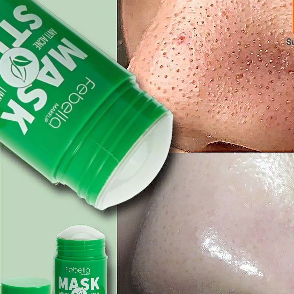 Máscara Chá Verde Remover de Cravos Anti-Acne Hidratante Beleza Pele Facial Clean Face Clareador Mask Stick FEBELLA
