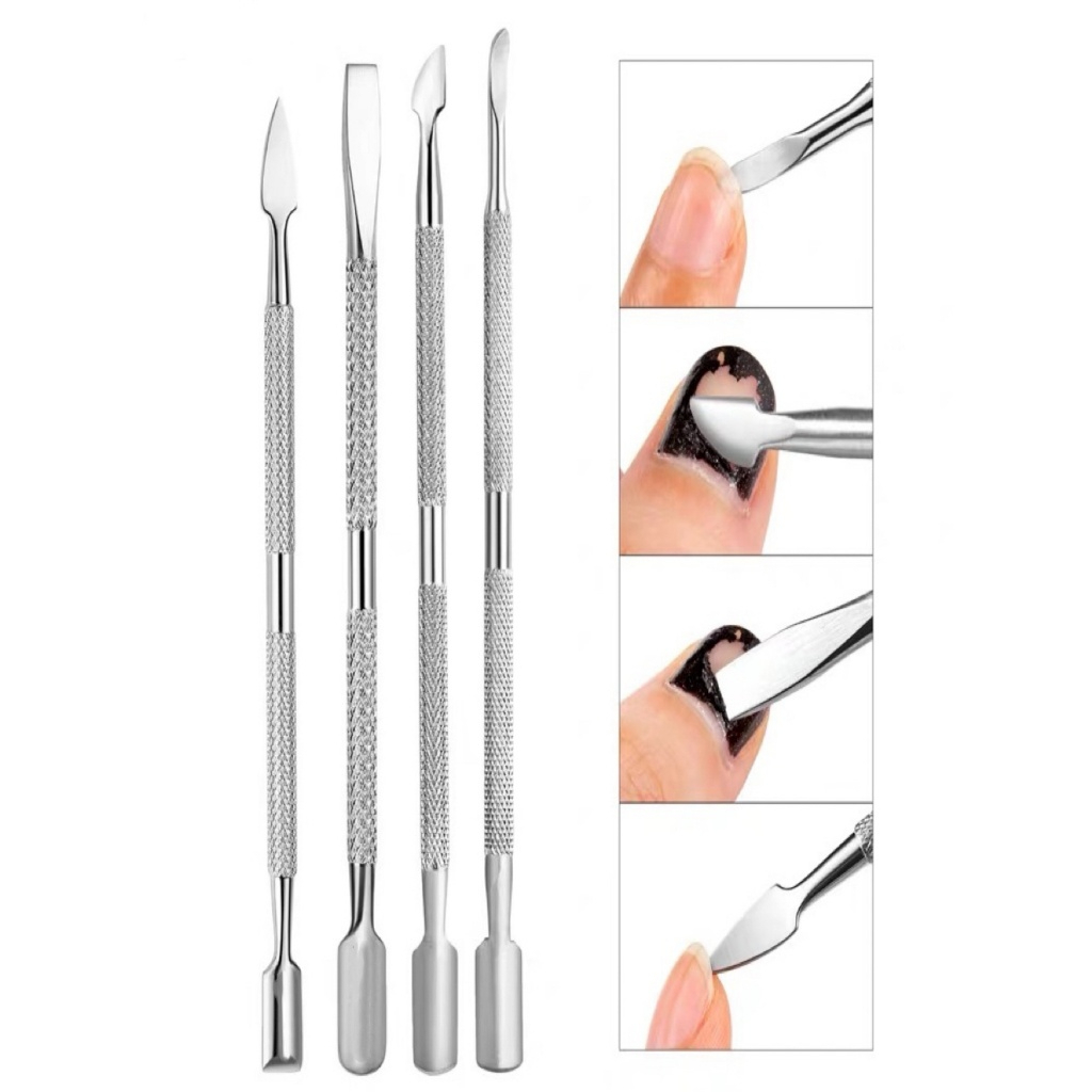 Kit 4 Espátulas Proficional Aço Inox para Manicure - Pedicure Podologia LUX222-169