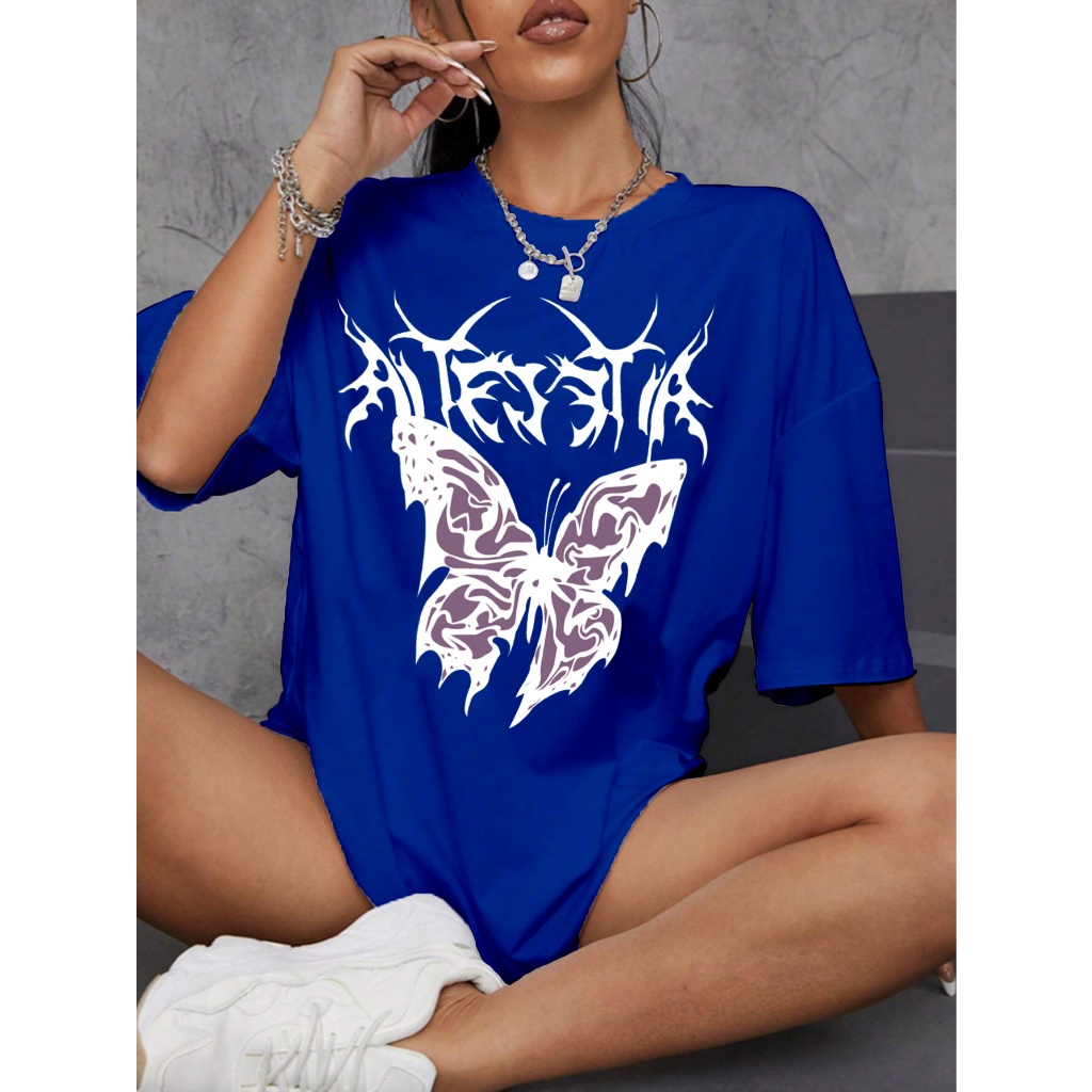 Camiseta Oversized Feminina Estilo Blogueira Aesthetic Mulher Tumblr T-Shirt Old School Longline Bl