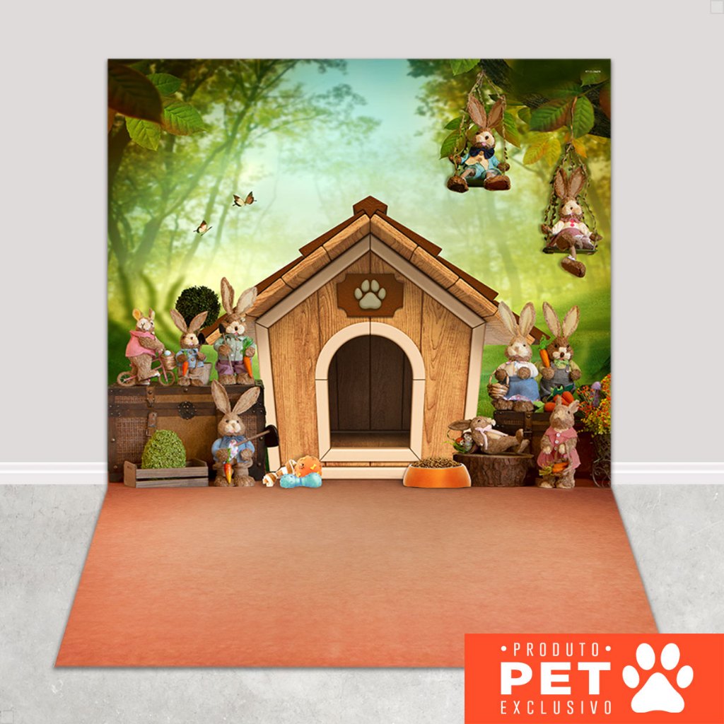 Fundo Fotográfico Pet Páscoa Sublimado Em Tecido Cenário para Foto 1,20x1,70m - PET-15