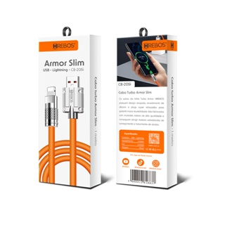 Cabo Carregador Turbo Armor Tipo Iphone/Lightning Reforçado Hrebos 1 Metro em Oferta na Shopee