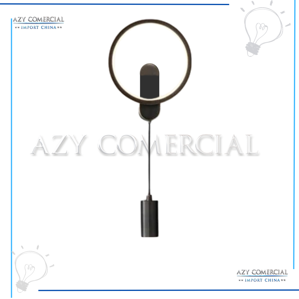 Arandela Lumenlar Moderna Metal Dupla Iluminação Preta Candeeiro
