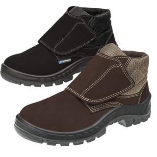 Bota de Segurança Ocupacional EPI Marluvas Modelo 50b26cb-vel-bp Em Couro Nobuck Fechamento por velcro Bico Protetivo PVC e Solado Bidensidade