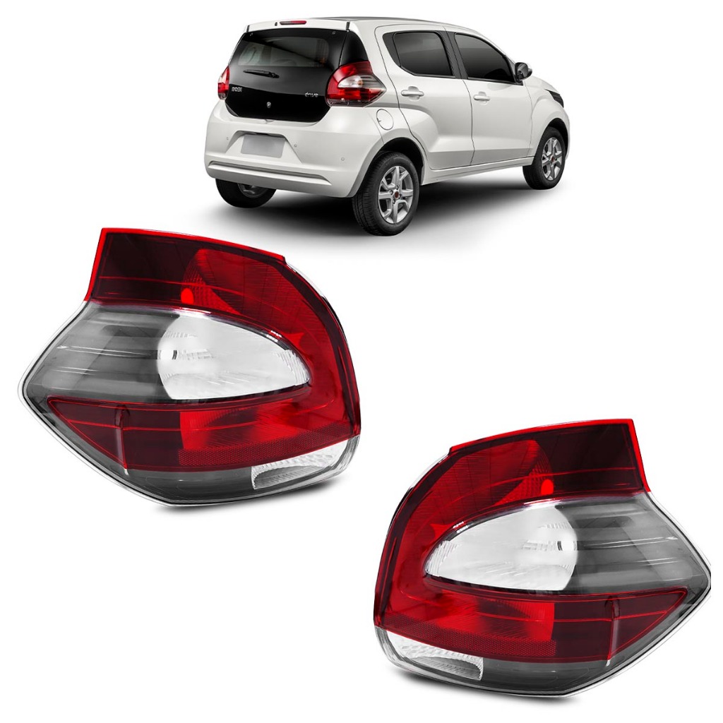 Lanterna Traseira Mobi 2016 2017 2018 Bicolor Lente Lisa Acrilico - Spare Parts and Accessories for Vehicles
