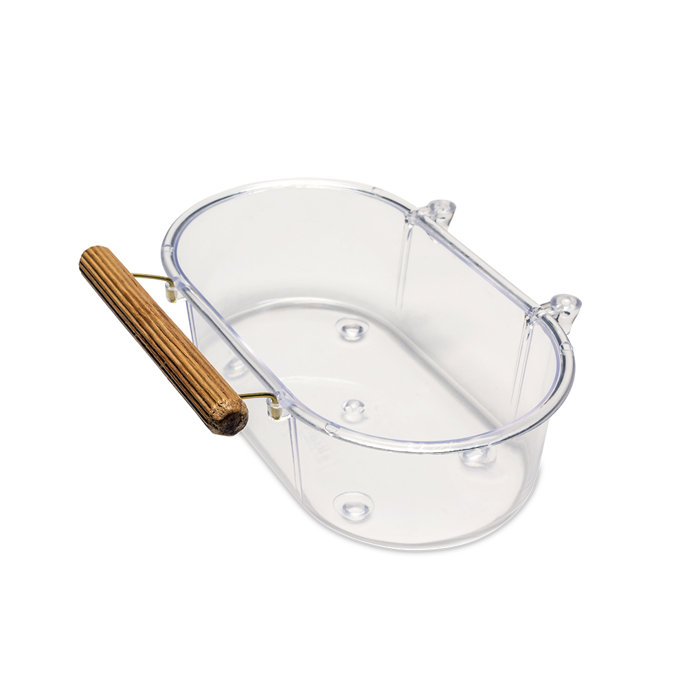 6UN - Banheira Média Com Poleiro Gaiola 220ml - canário, curió, bicudo