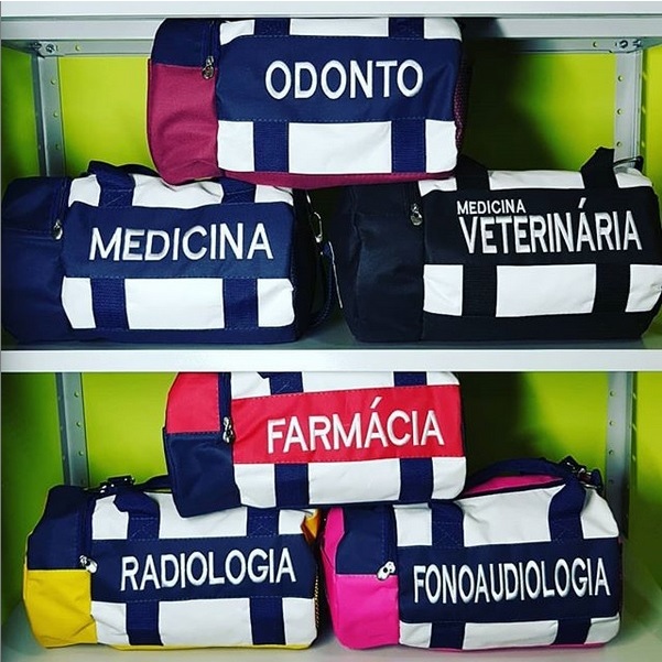 Bolsa Bordada - Biomedicina, Enfermagem, Farmácia, Medicina, Nutrição, Odonto e Psicologia