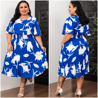 Vestido Feminino Midi Social Plus Size Moda Evangélica Iracy