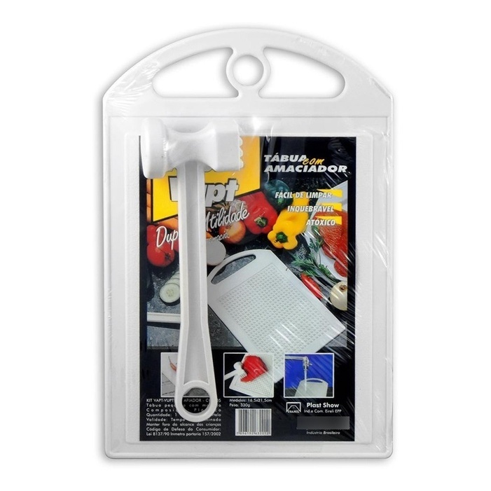 Tábua De CORTE Com Martelo Amaciador Plástico p/Cozinha em Oferta na Shopee