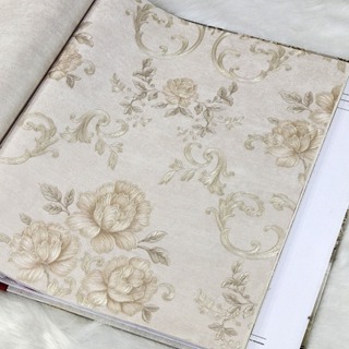 Papel de Parede Importado Floral Salmão Claro Em Relevo Rolo 10 metros de comprimento x 53cm de largura - Cola Inclusa - Modelo 1061 em Oferta na Shopee