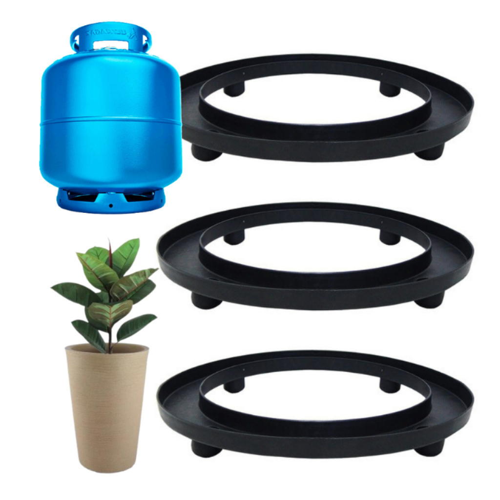 Kit 3 Suportes para Botijão de Gás de Cozinha e Vaso de Plantas Base Organizador de Bujão GLP Super Resistente em Oferta na Shopee