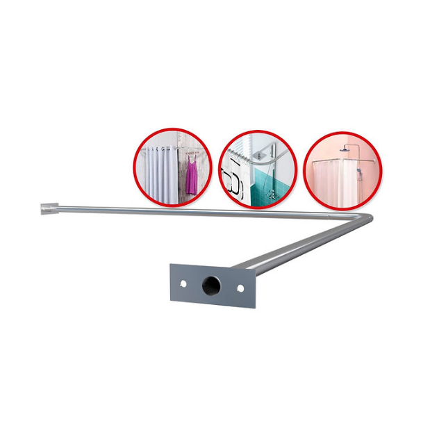 Suporte para Cortina Varão Box Banheiro em L & em  Bastão Banheiro Diversos Tamanhos em Oferta na Shopee