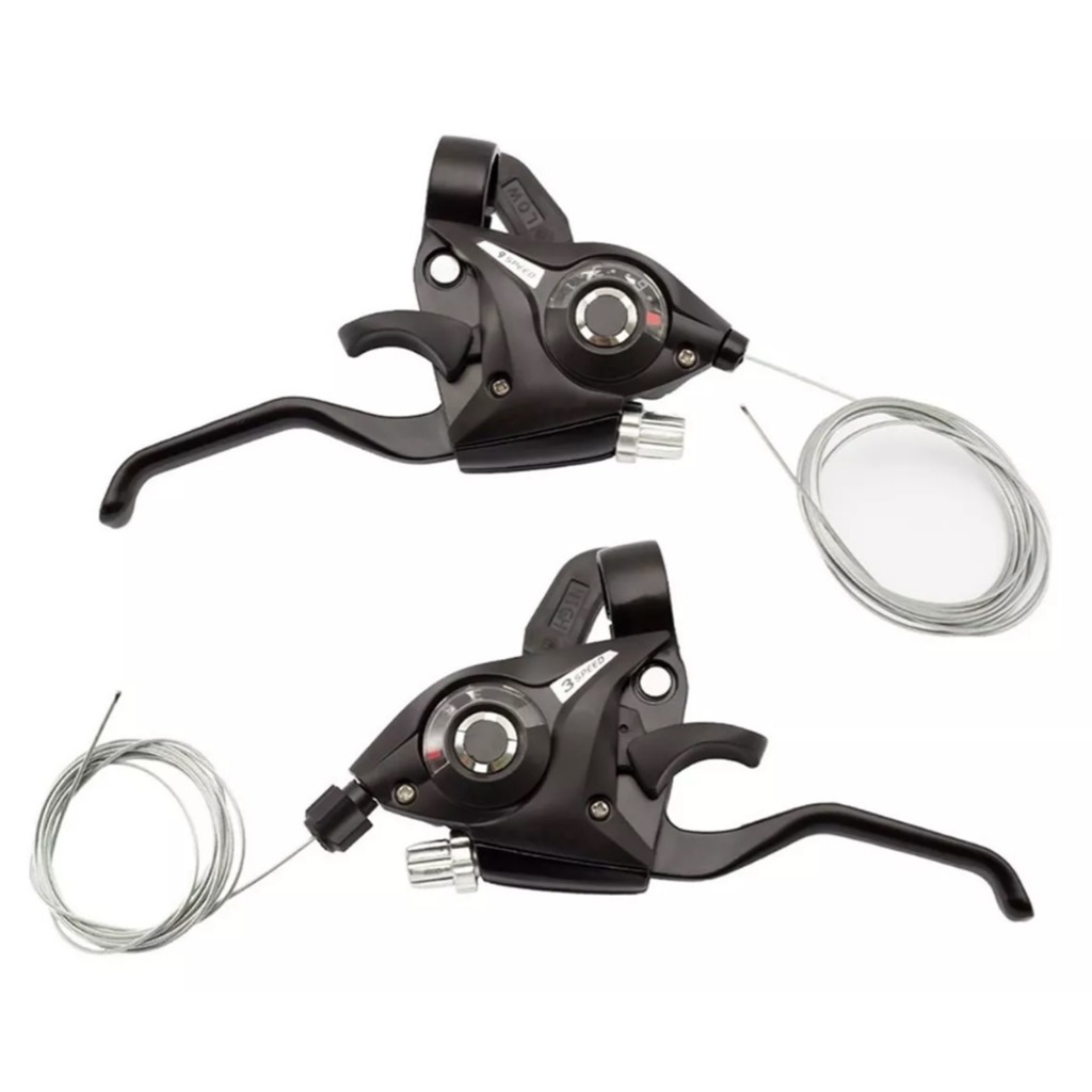 Alavanca De Cambio Easy Fire 27vel Trocador Passador 3x9v Conjugadad Com Cabo Aço Marcha Para  Freio Vbrake Disco Rapid Fire