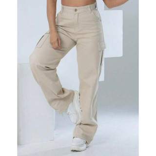 Calça Wide Cargo Jeans