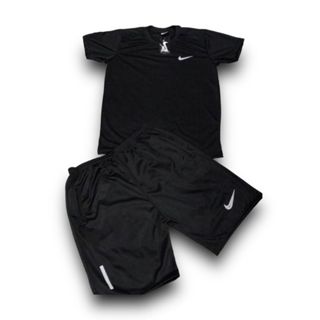 Kit 1 Bermuda Esportiva bordada + 1 Camiseta Masculina Dry Fit Academia- varias cores