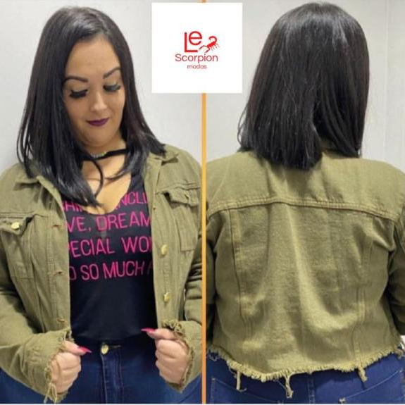Jaqueta CURTA Verde Musco Feminino Jeans Puro VESTINDO DO P AO XG