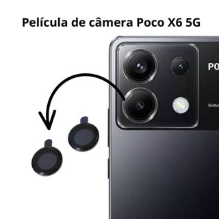Pelicula Câmera Traseira em Vidro 3D 2 Unidades Xiaomi Poco X6 5G Protetora Anti-Impacto