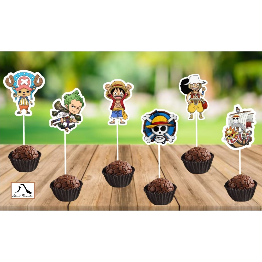 60 Tags - Topper para Doces One Piece em Oferta na Shopee