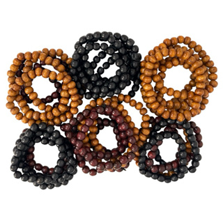 kit 10 pulseiras masculina de bolinha de madeira envio sortido em Oferta na Shopee