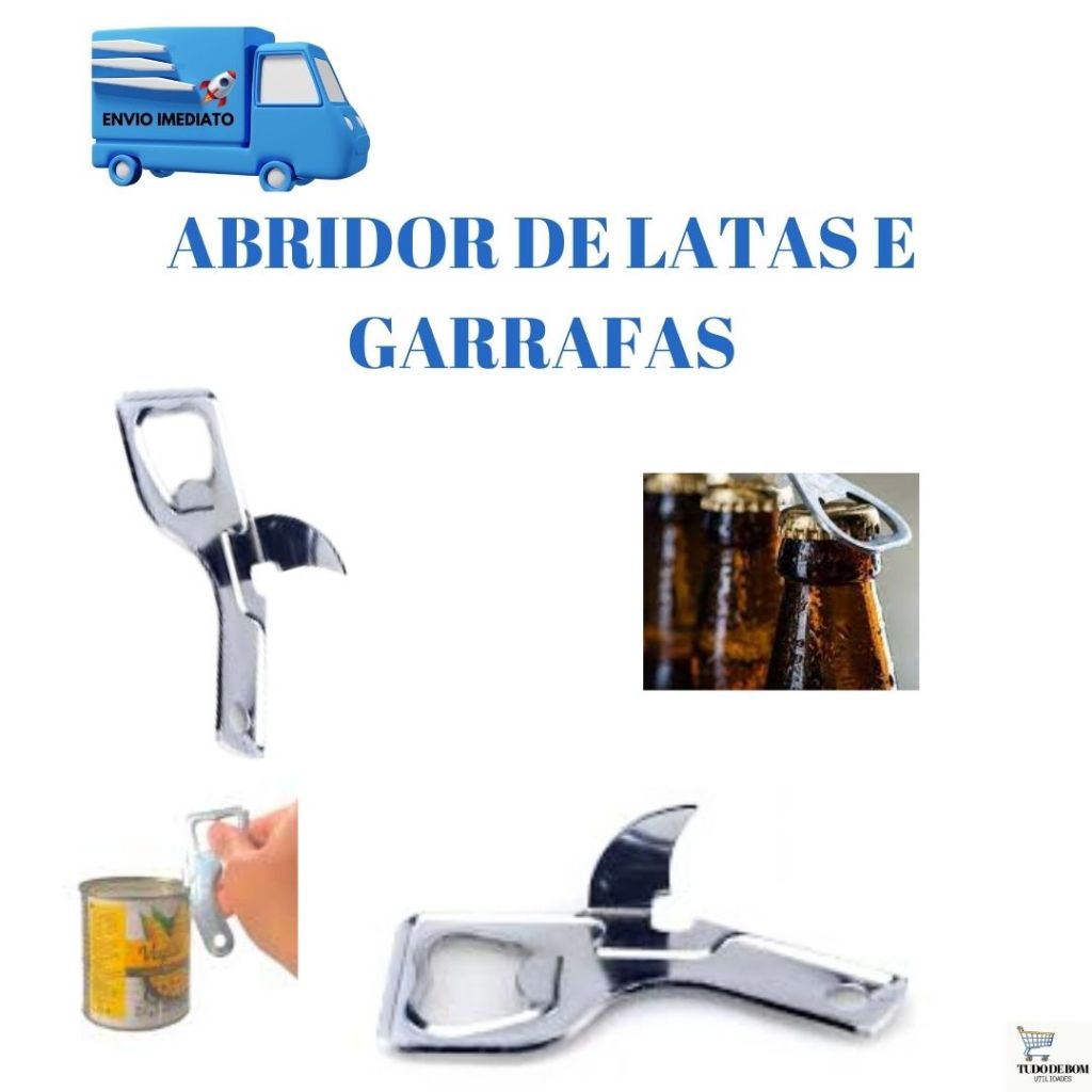 Abridor Abridores De Lata E Garrafas 9cm Aço Inox Original Utensilio De Cozinha