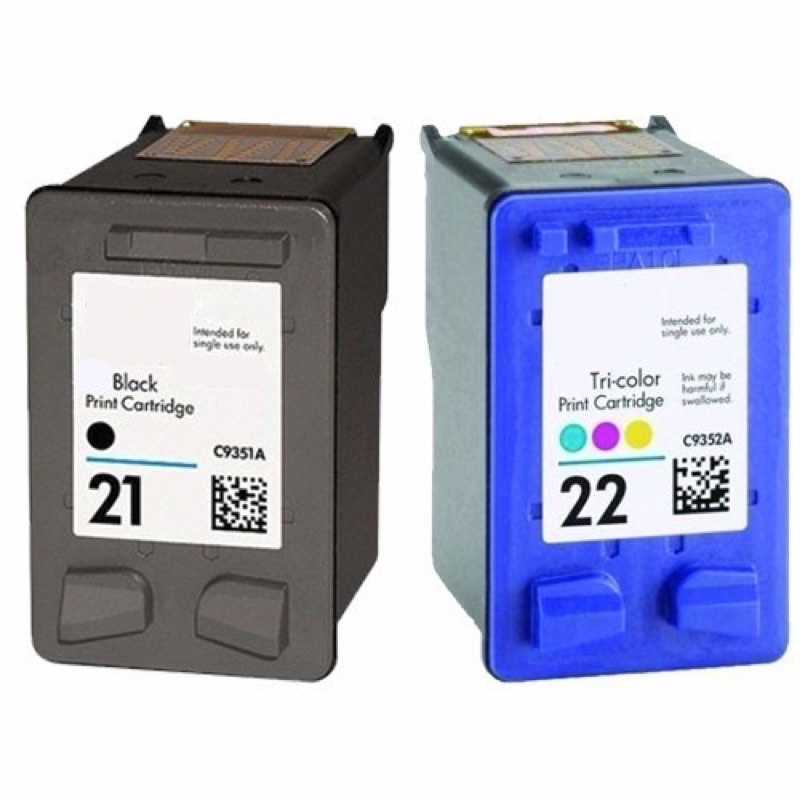 Kit Cartuchos Compatíveis 21 Preto 25 ml e 22 Colorido 18 ml