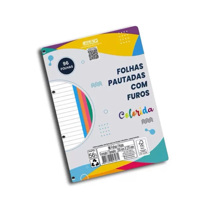 Bloco para Fichário Universitário Color São Domingos