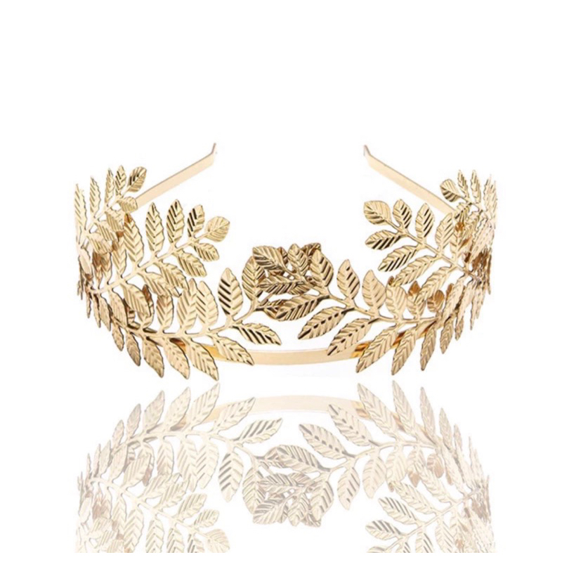 Diamd Grego Deusa Coroa Nupcial Gold Leaf Headband Festa De Casamento Halloween Cabeça Barroca Cabelo Acessórios
