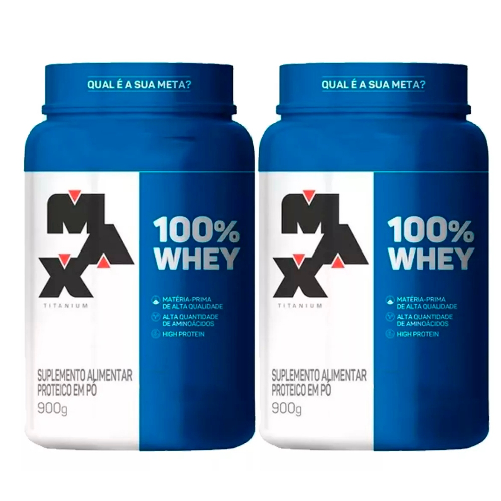 Kit 2x Whey 100% Concentrado - Pote 900g - Max Titanium