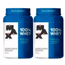 Kit 2x Whey 100% Concentrado - Pote 900g - Max Titanium