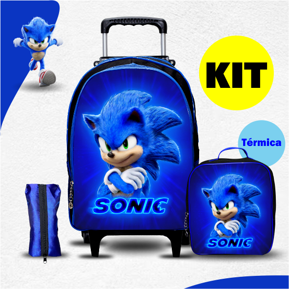 Kit Mochila Infantil Sonic Mochila Sonic Grande Kit Mochila