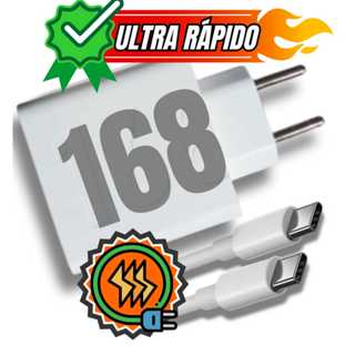 Carregador Turbo 168W ULTRA Rápido Tipo C PD