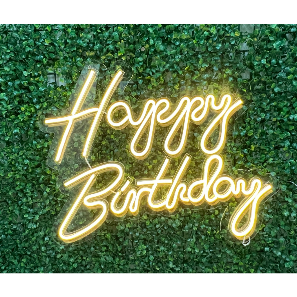 Letreiro Neon LED Happy Birthday – Luminária Decorativa para Festa com Fonte Bivolt | Pronta Entrega — imagem 2 de 2