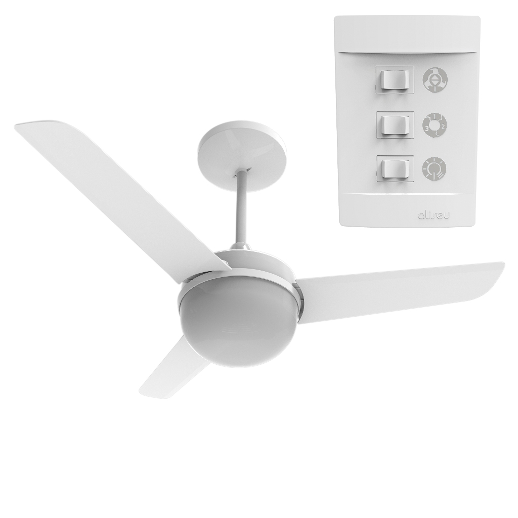 Ventilador de Teto Aliseu Alisclean com Controle de Parede em Oferta na Shopee