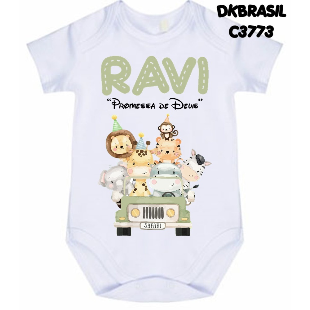 Body Bebê Personalizado Safari Significado do nome Ravi — imagem 2 de 2