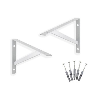 12 pcs Kit Suporte Cantoneira Mão Francesa para Prateleira de 10cm - com Parafusos e Buchas - Suporta 10kg por unidade em Oferta na Shopee