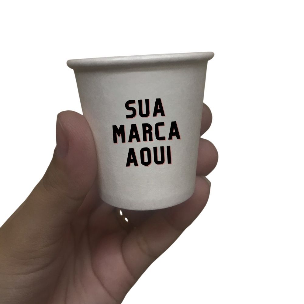 Copo Papel 50 ml Personalizado Biodegradável 50 unidades Ideal para Dispenser