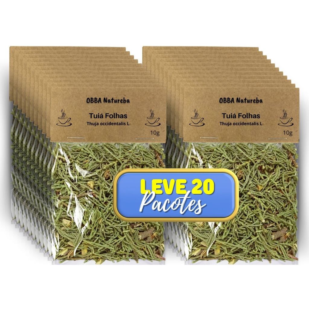 Kit 20 Chá de Folhas Tuia-Erva Pura de Alta Qualidade