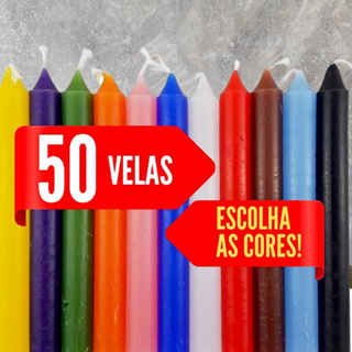 Kit 50 Vela Palito Coloridas 16 cm Tradicional Preço De Atacado em Oferta na Shopee
