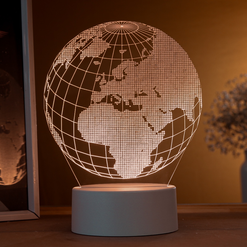 Luminária LED 3D de Mesa / Luz Noturna Presente Criativo / Decoração - globo terrestre 3D, viagem