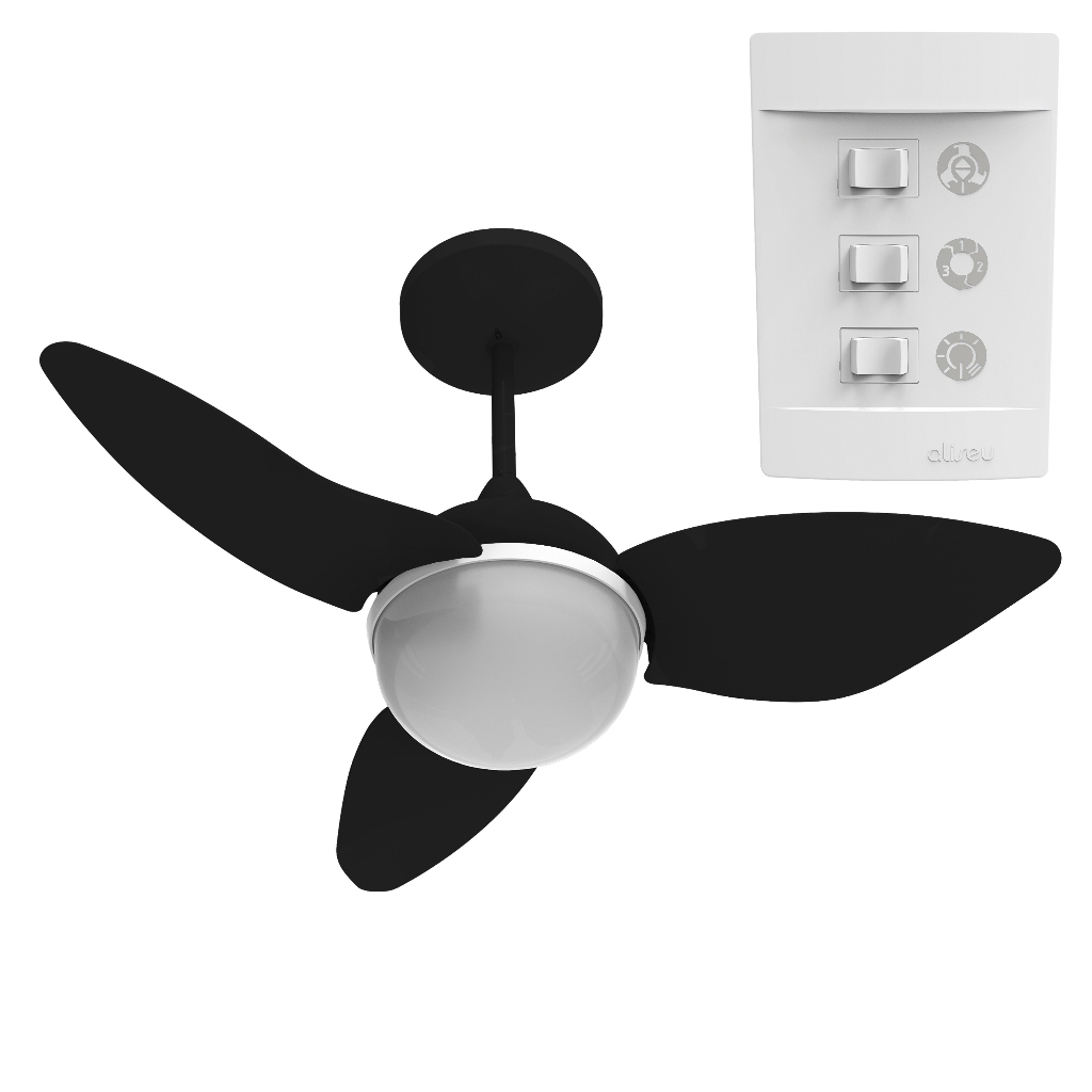 Ventilador Teto Aliseu Smart Preto Controle Parede em Oferta na Shopee