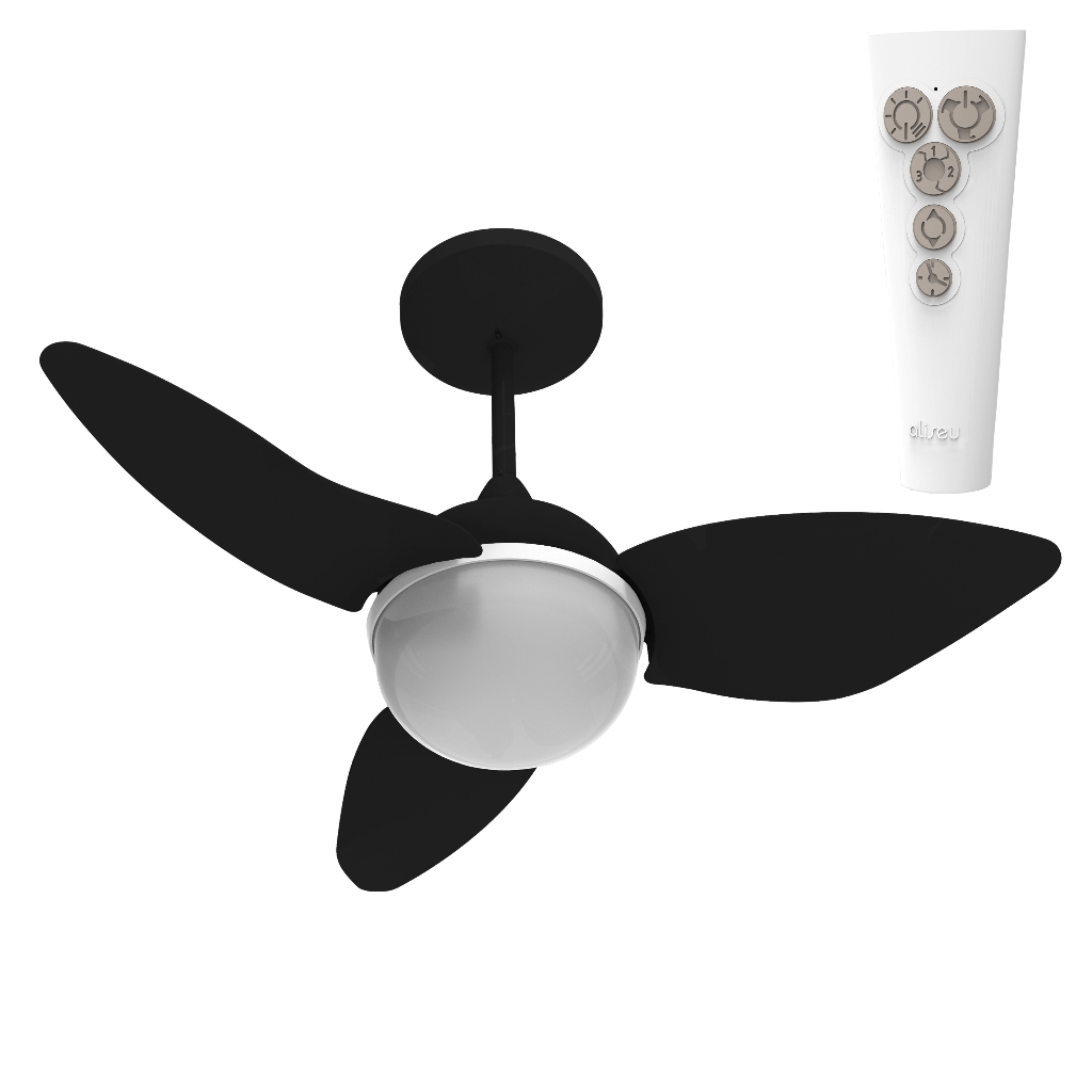 Ventilador Teto Aliseu Smart Preto Controle Remoto