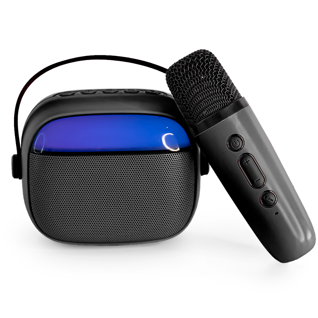 Caixa de Som Bluetooth KARAOKE Microfone Sem Fio Iluminação Led RGB Infantil Xtrad