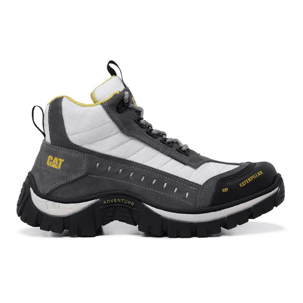 Bota Caterpillar Coturno Adventure Em Couro Legítimo Para Trilhas - 2068 Branco/Cinza - Robusta e Confortável