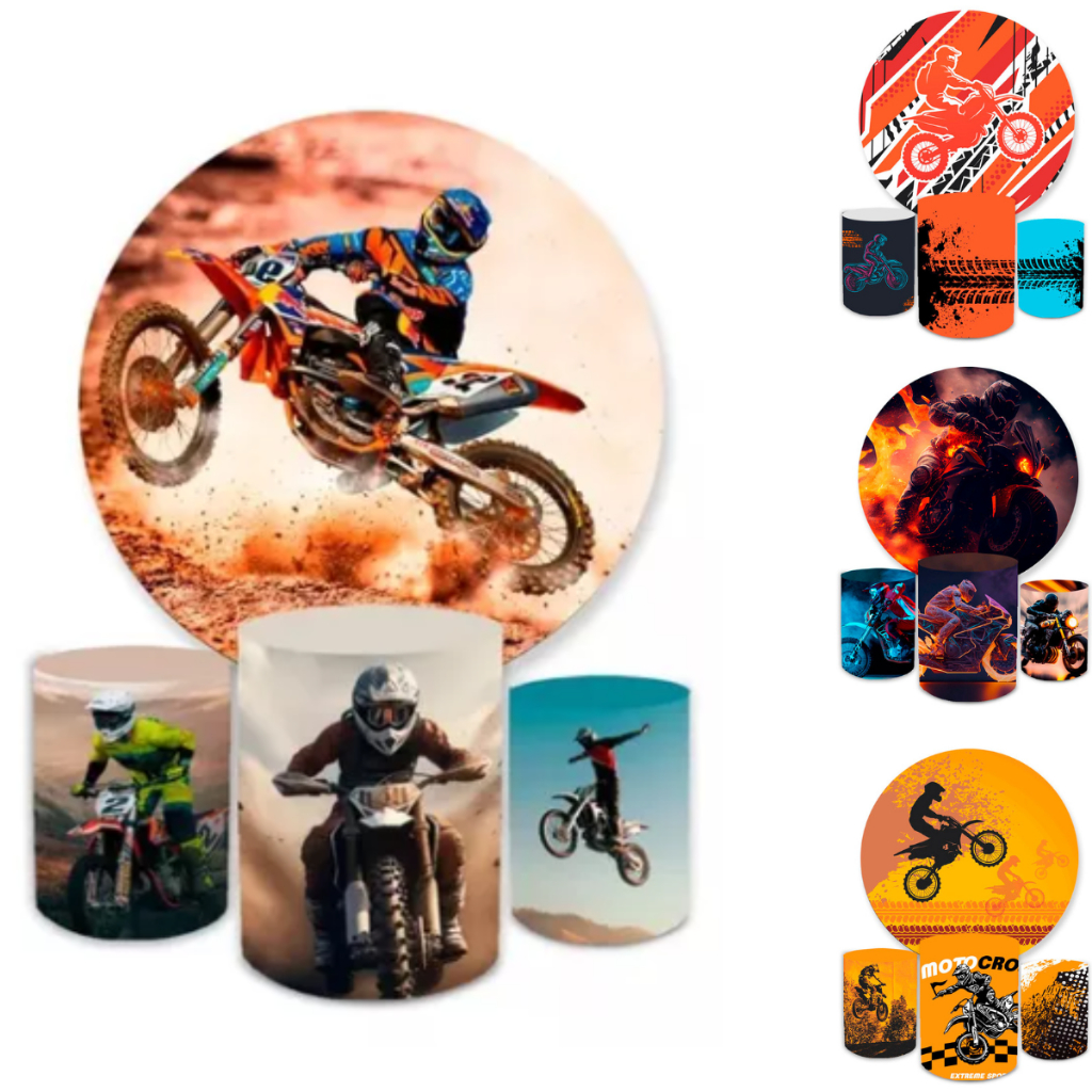 Trio Capas Cilindros + Capa Painel Redondo Motocross