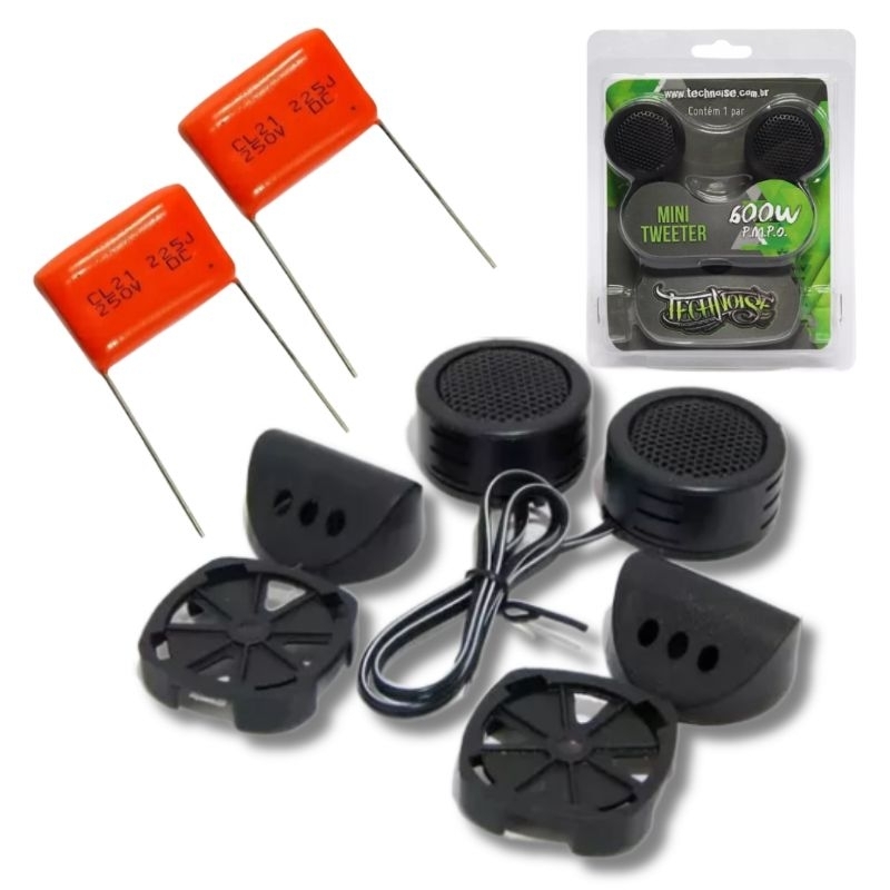 Mini Tweeter Technoise Universal 80w Painel E Porta Cor Preto com Capacitor em Oferta na Shopee