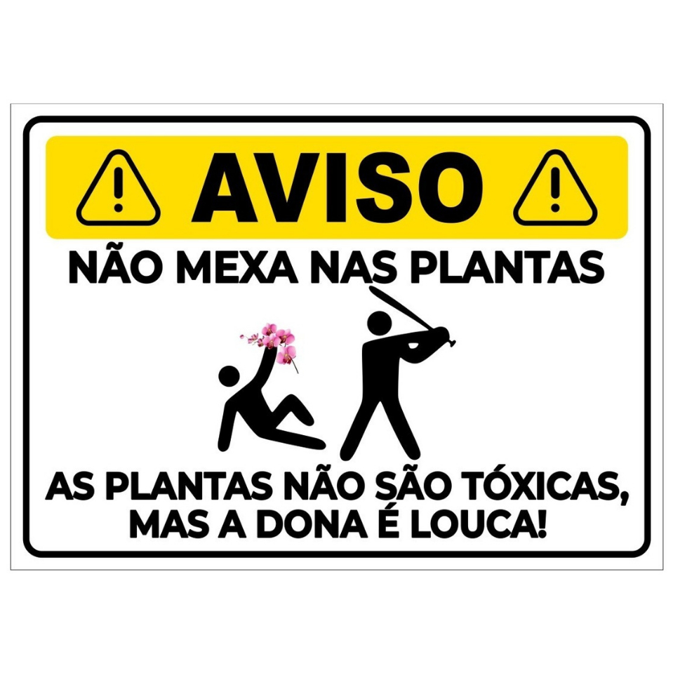 Placas Para Jardim Não Mexa Nas Plantas Cuidado Jardim