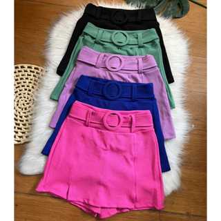 Shorts Saia Feminino Malha Crepe P ao GG 36 ao 46 Tendencia Lisos e Estampados